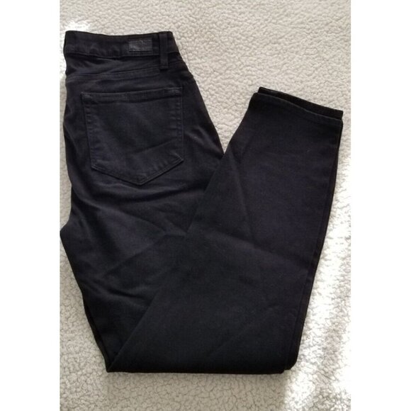 Paige Verdugo Crop Mid-Rise Over-dyed Black Stretch Jeans Womens Size 27 - Picture 1 of 12